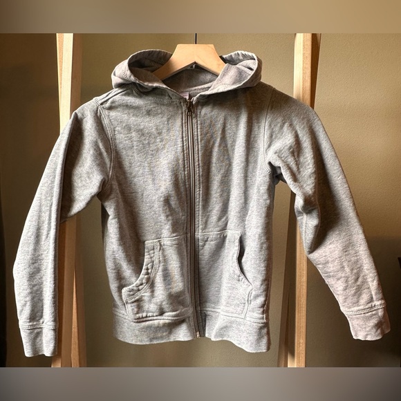 Kid’s Hanna Andersson Heather Gray Cotton Bright Basics Survivor Zip-Up Hoodie - Picture 5 of 14
